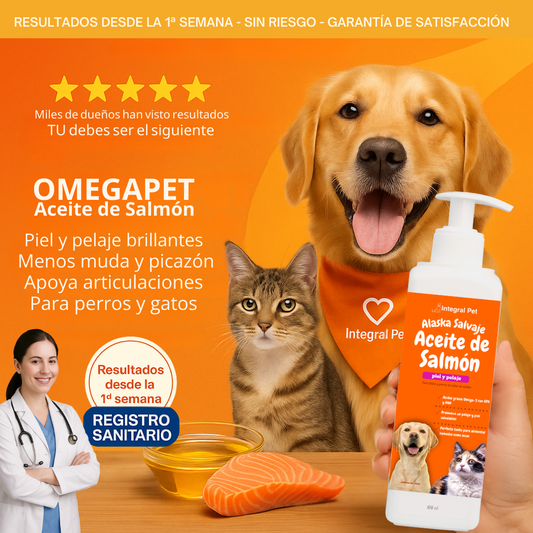 OmegaPet Natural™|  MENOS CAÍDA DE PELO | 100% NATURAL | REGISTRO SANITARIO